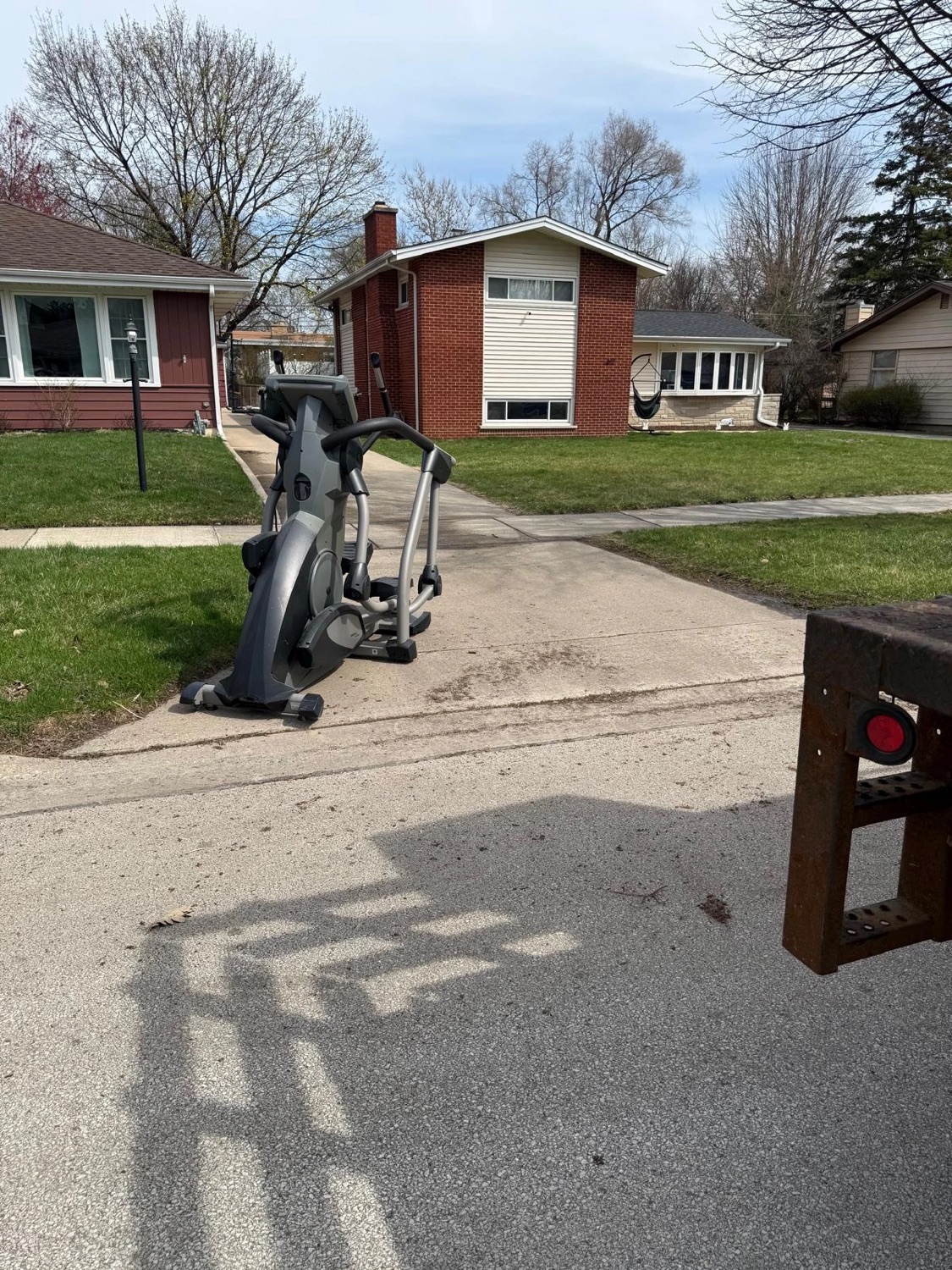 Old elliptical exercise machine picked up curbside